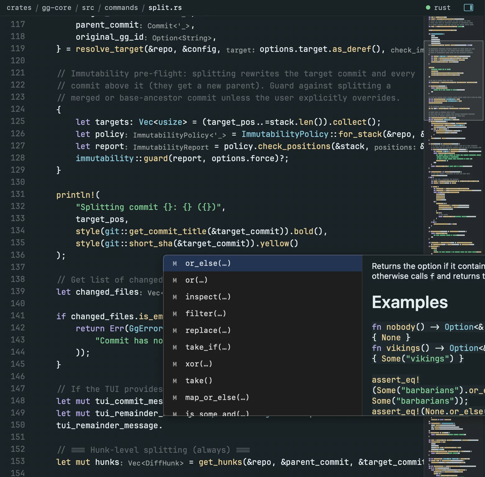 The Alas editor showing code completion and inline documentation